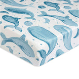 Caspian Whale Cotton Fitted Crib Sheet