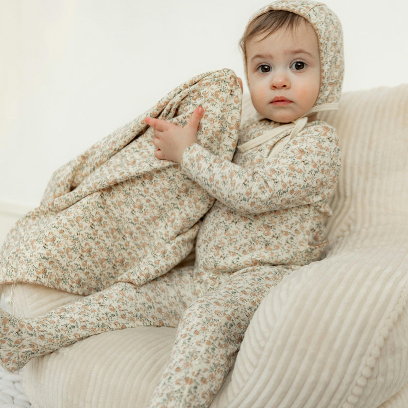 Ribbed Printed Blanket Blue