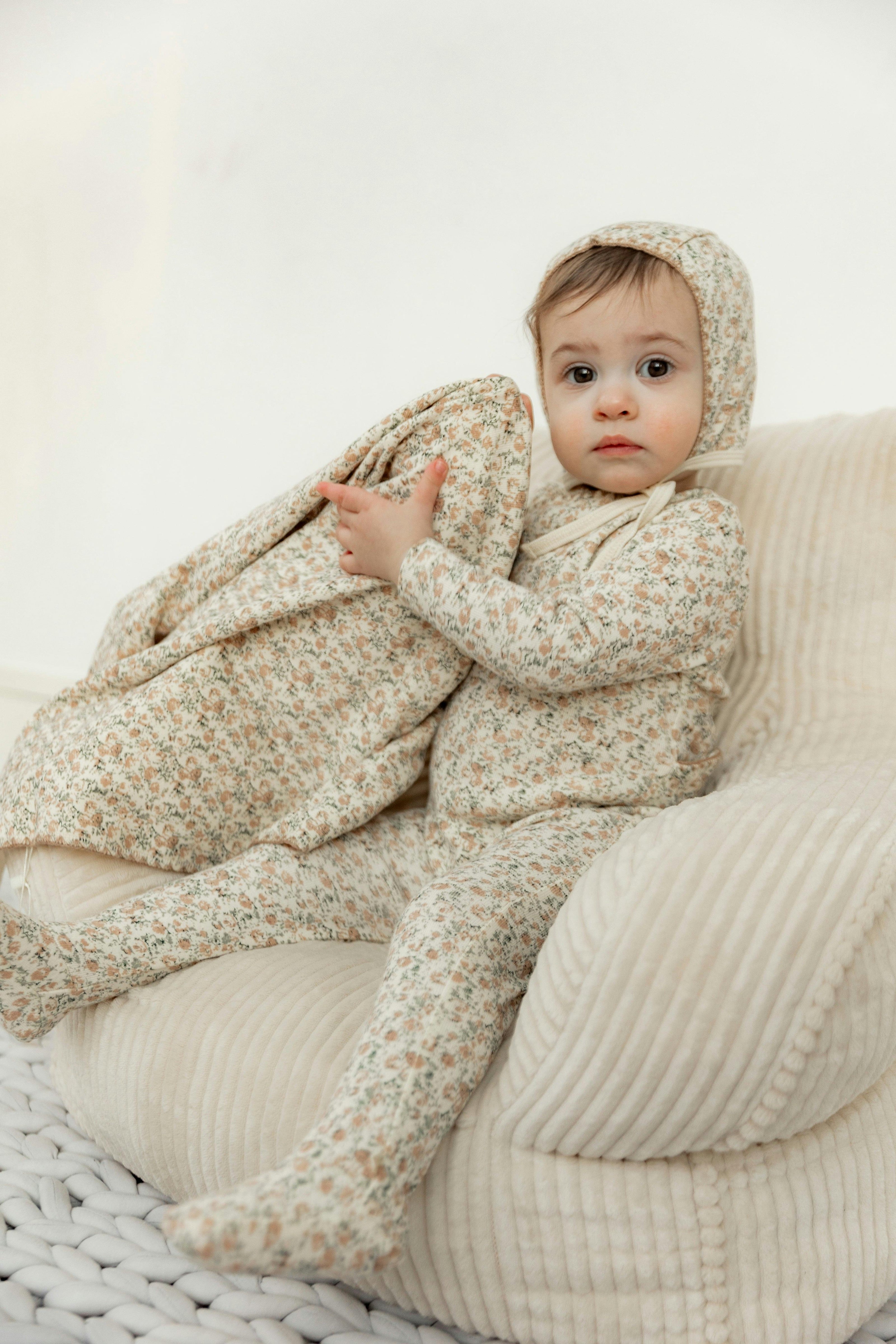 Ribbed Printed Blanket Blue