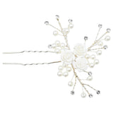 Crystal Blooming Pearl Rose Hair Pin