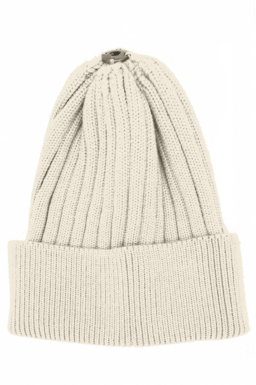 Ribbed Flat Wool Blend Hat (Snap On Pom Sold Separately)