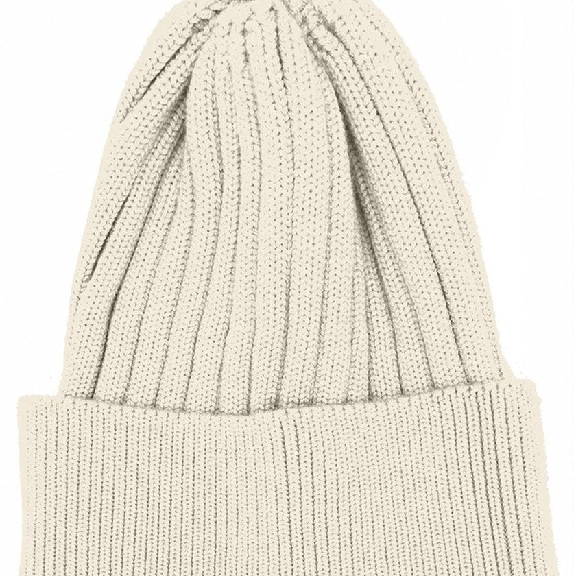 Ribbed Flat Wool Blend Hat (Snap On Pom Sold Separately)