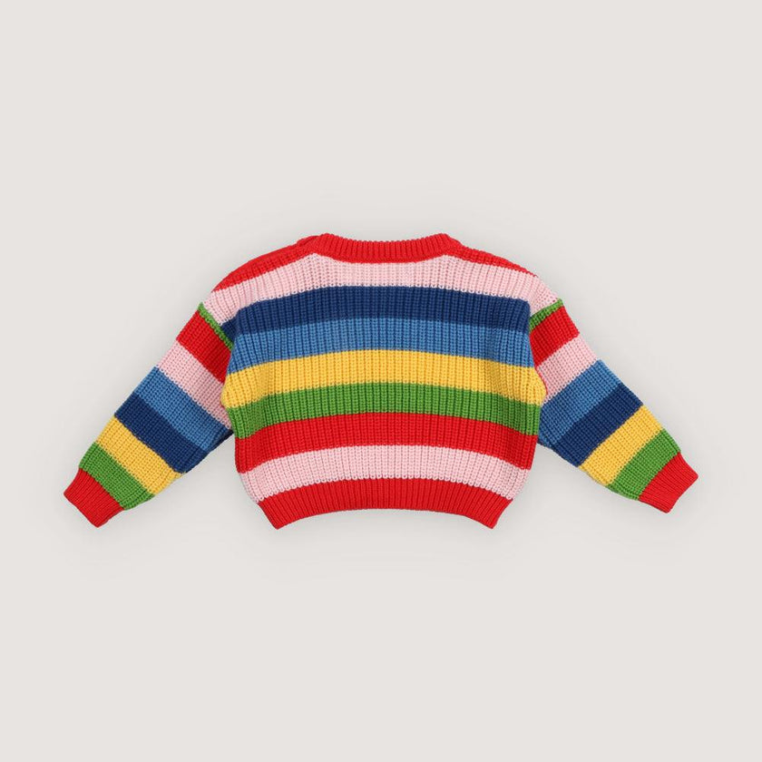 Canela Baby Jumper Tulip Red Multicolor Stripes