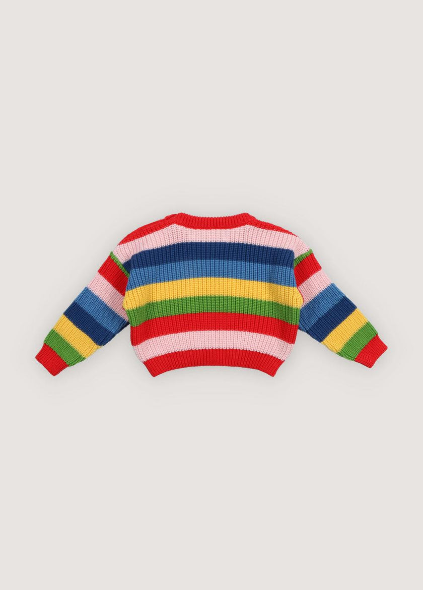 Canela Baby Jumper Tulip Red Multicolor Stripes