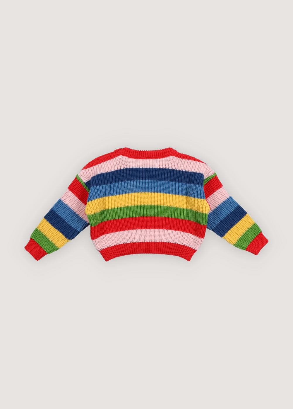 Canela Baby Jumper Tulip Red Multicolor Stripes