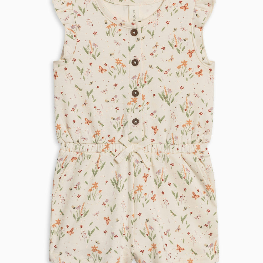 Shaye Romper - Butterfly / Fog + Mint