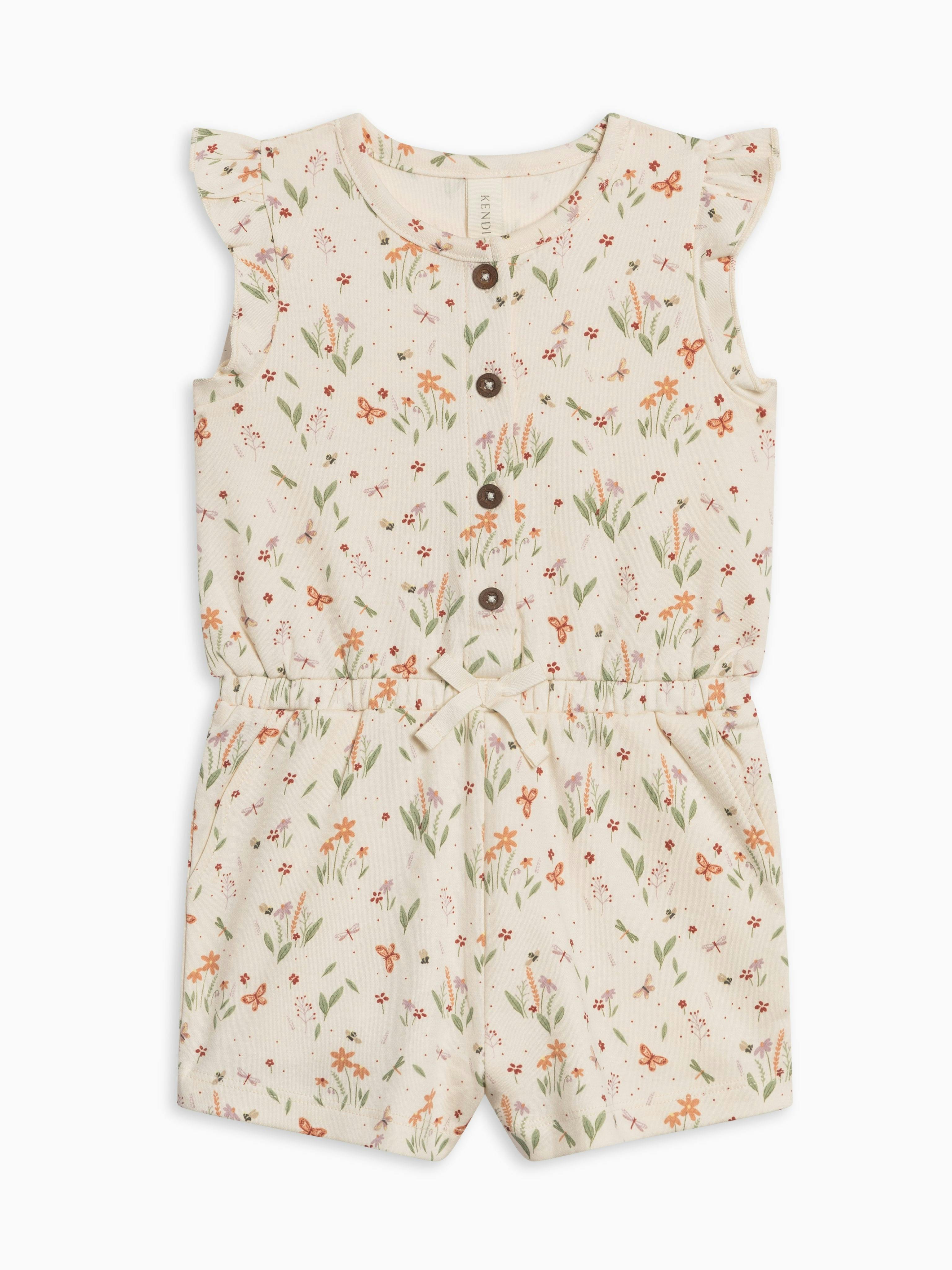Shaye Romper - Butterfly / Fog + Mint