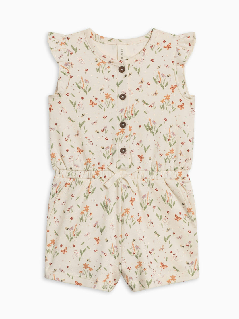 Shaye Romper - Butterfly / Fog + Mint