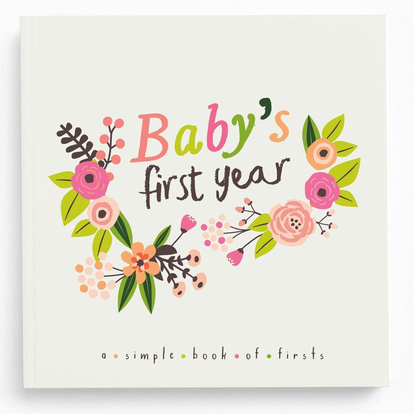 Little Artist Memory Baby Book and Blushing Meadow Petit Milestone Pennant Set