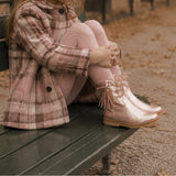 Hannah Suede Boot | Metallic Blush