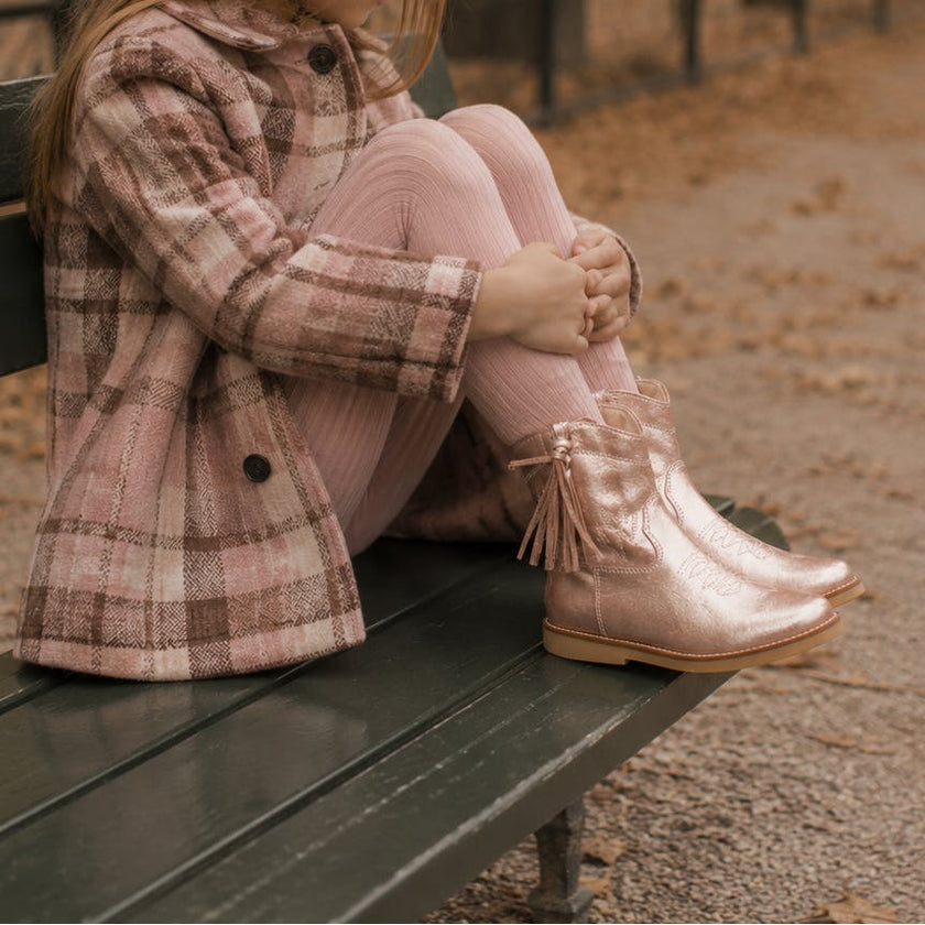 Hannah Suede Boot | Metallic Blush