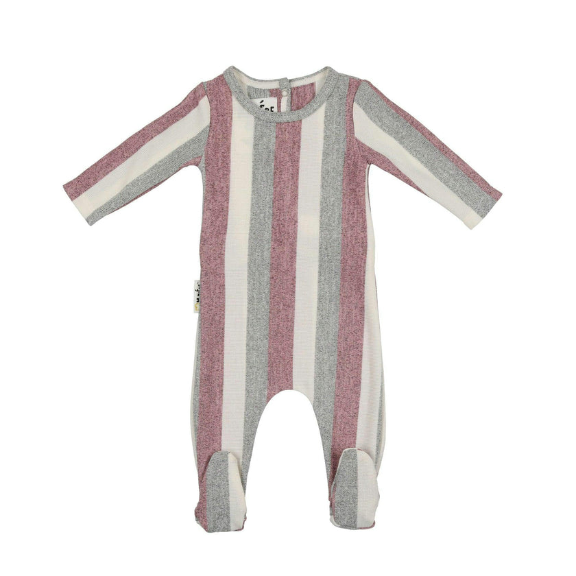 Striped Sweater Knit Long Sleeve Footie