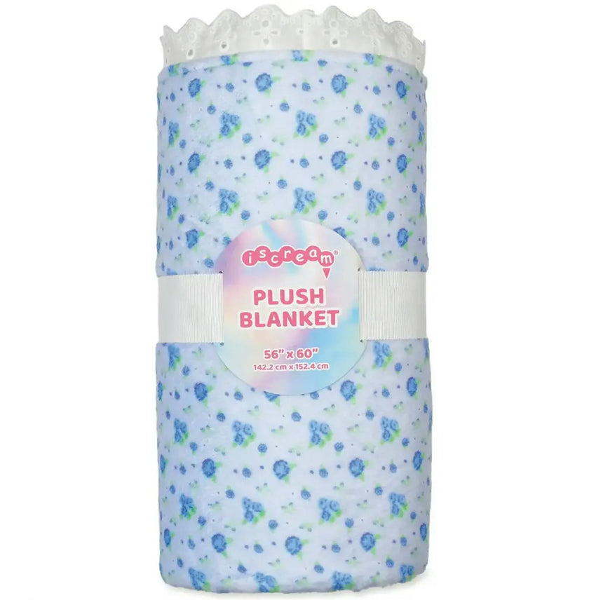Blue Ditsy Plush Blanket
