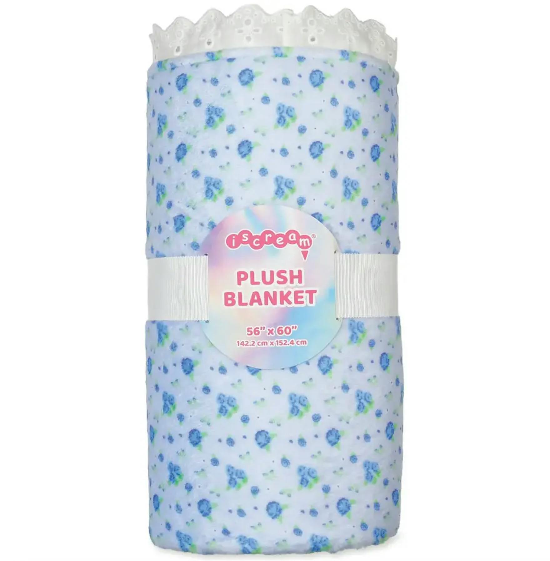 Blue Ditsy Plush Blanket