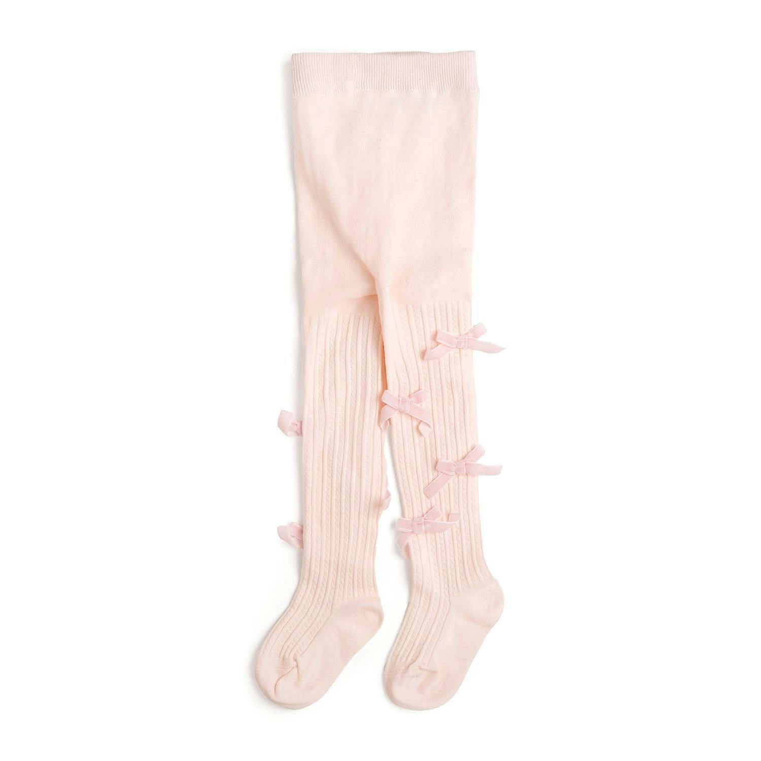 Blush Velvet Bow Tights