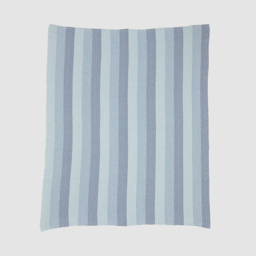 Cotton Sustainable Knit Striped | Chevron Throw Blanket - Herringbone Hues