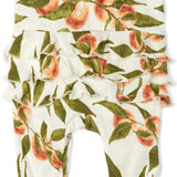 Peaches Organic Cotton Ruffle Zipper Footed Romper