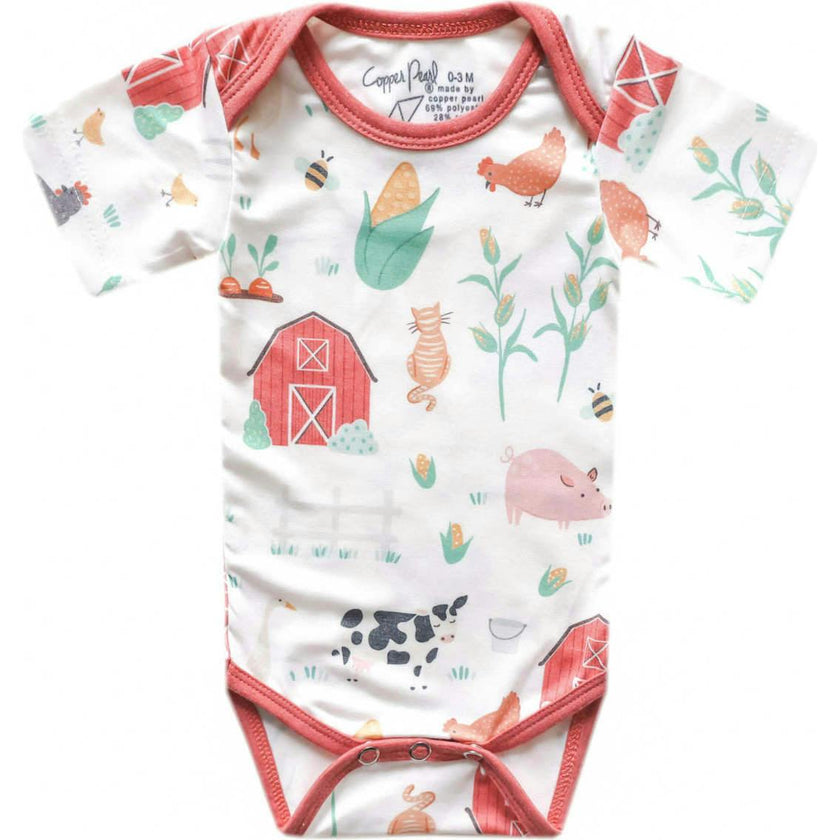 Ultra Soft Short Sleeve Overlap Shoulders Bodysuit, Prints