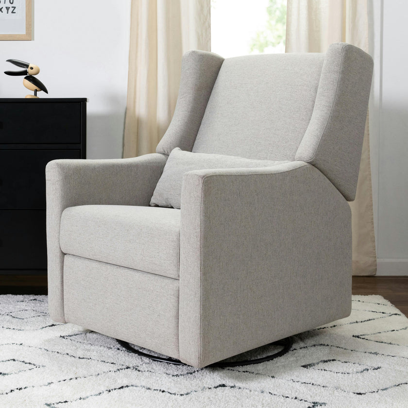 Kiwi Electronic Recliner and Swivel Glider with USB port in Performance Grey Eco-Weave