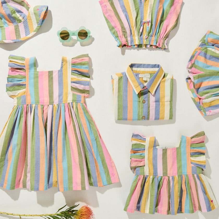 Girls Elsie Dress - Parade Stripe