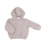 Chenille - Stone Hooded Jacket with Striped Texture
