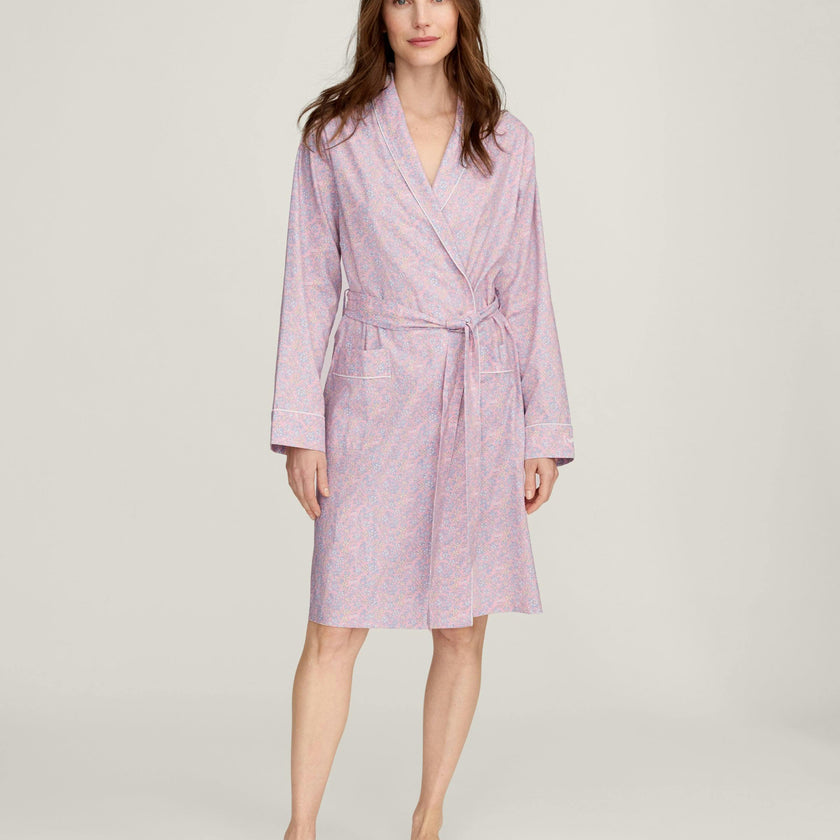 Women’s Twill Robe in Fleur Blush