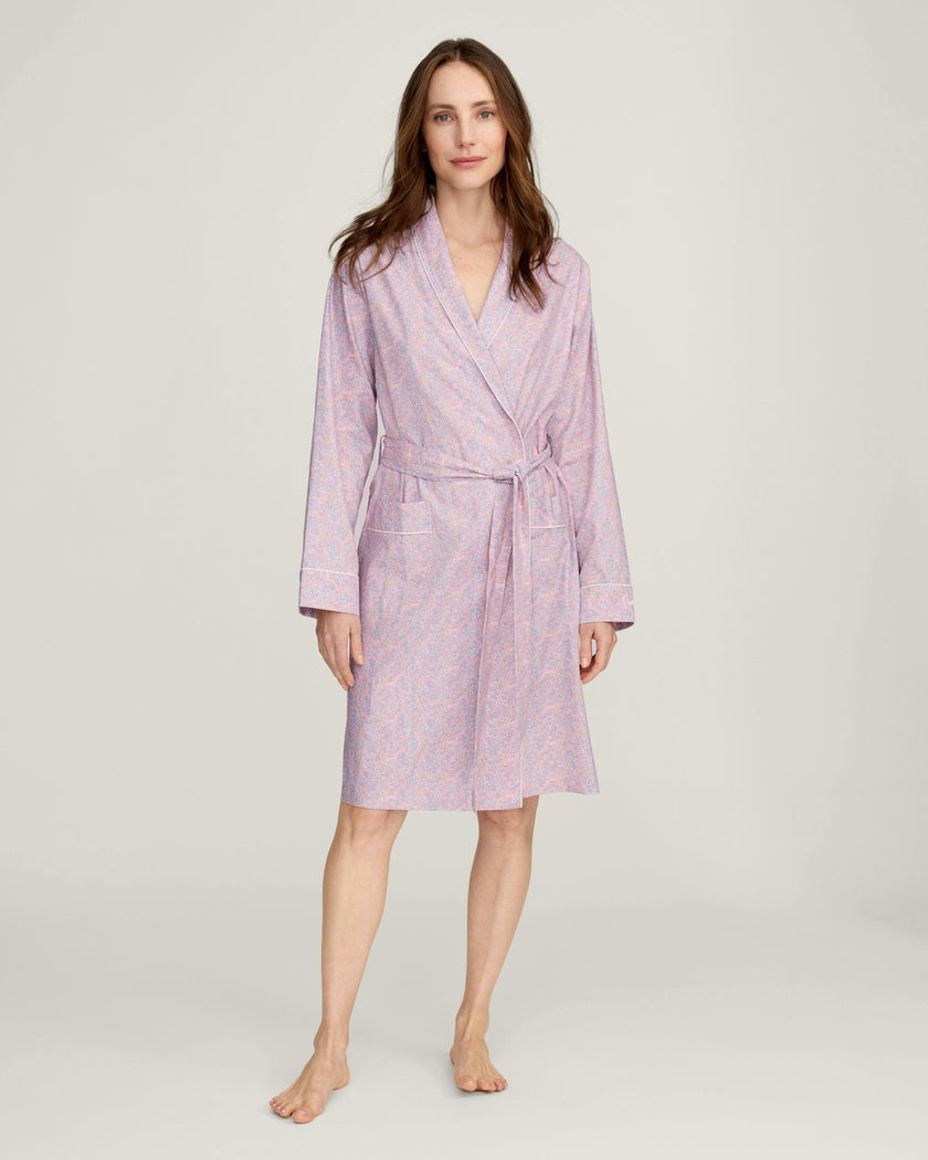 Women’s Twill Robe in Fleur Blush