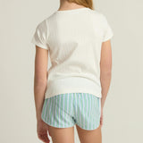 girls tamarin stripe french terry short