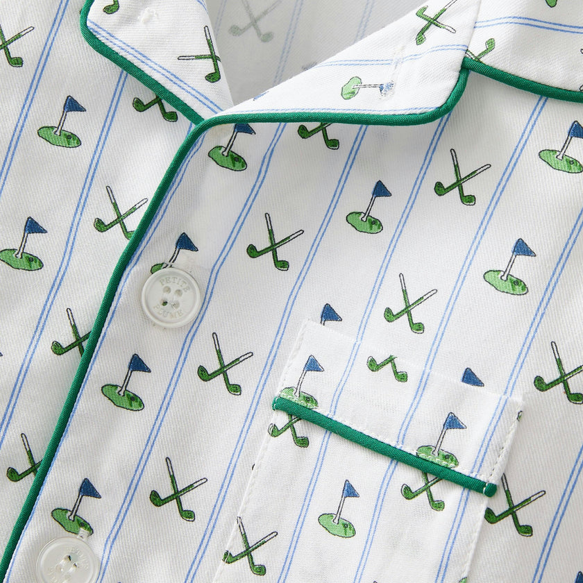 Kid's Twill Pajama Set in Fairway Stripe