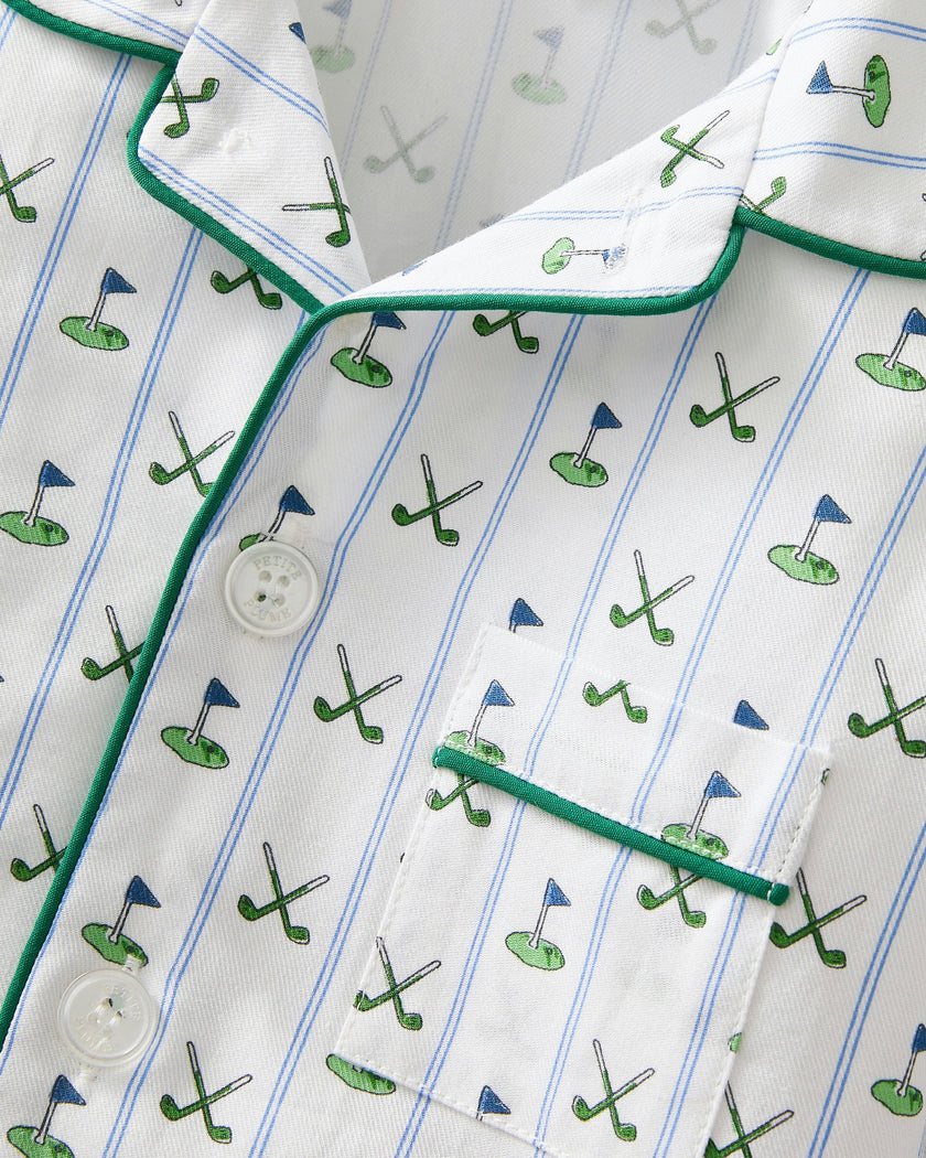 Kid's Twill Pajama Set in Fairway Stripe