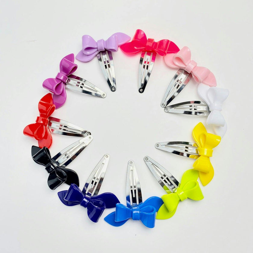 Rosane Bow Solid Colors  set of 2 Snap Clips