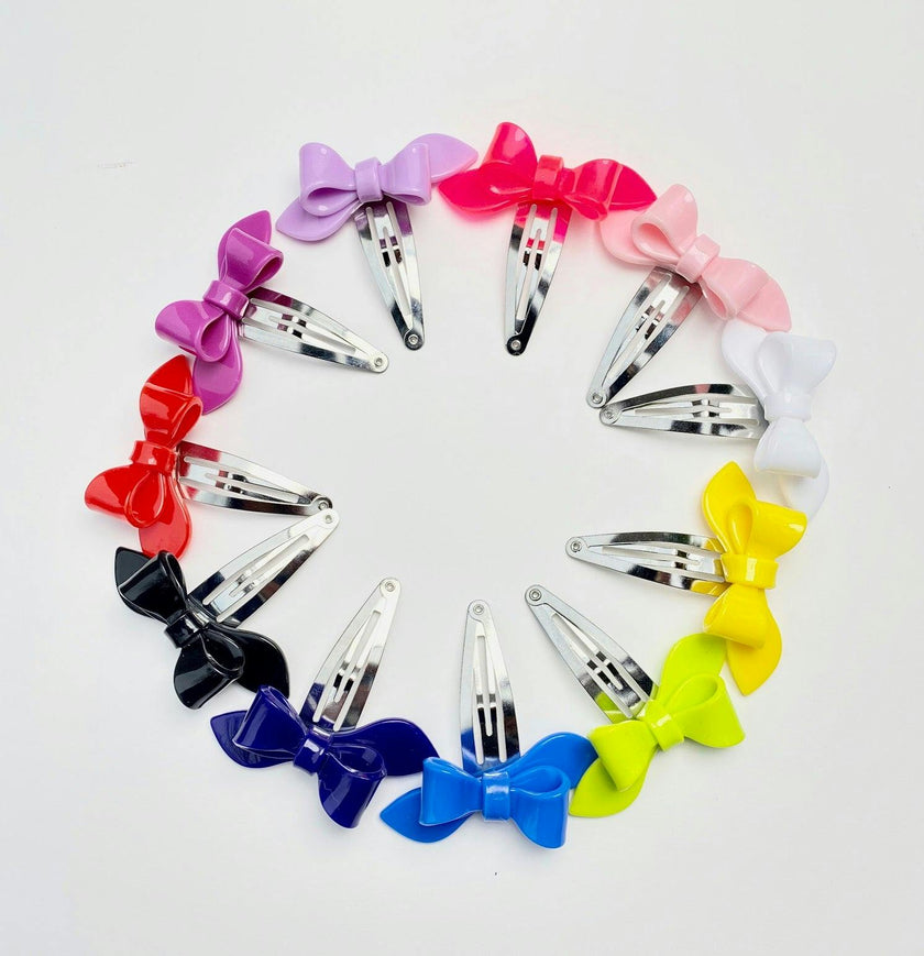 Rosane Bow Solid Colors  set of 2 Snap Clips