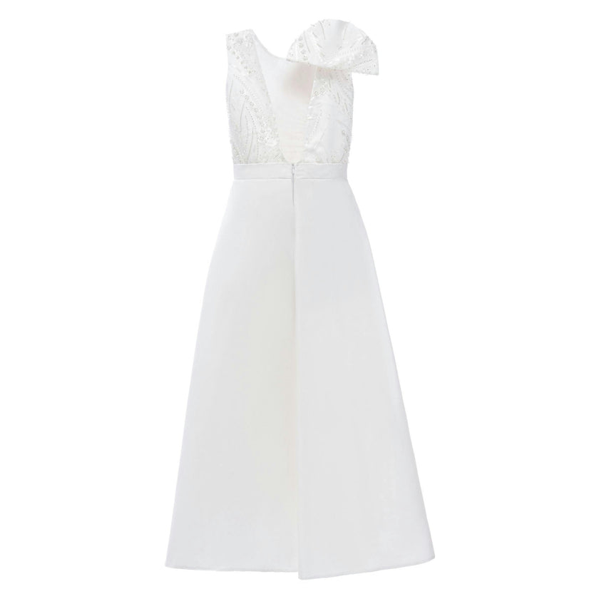 White Theia Bow-Embellished Dress