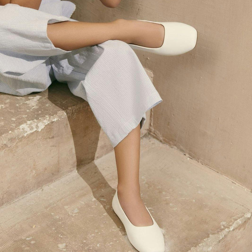 Ember Square Toe Leather Flats