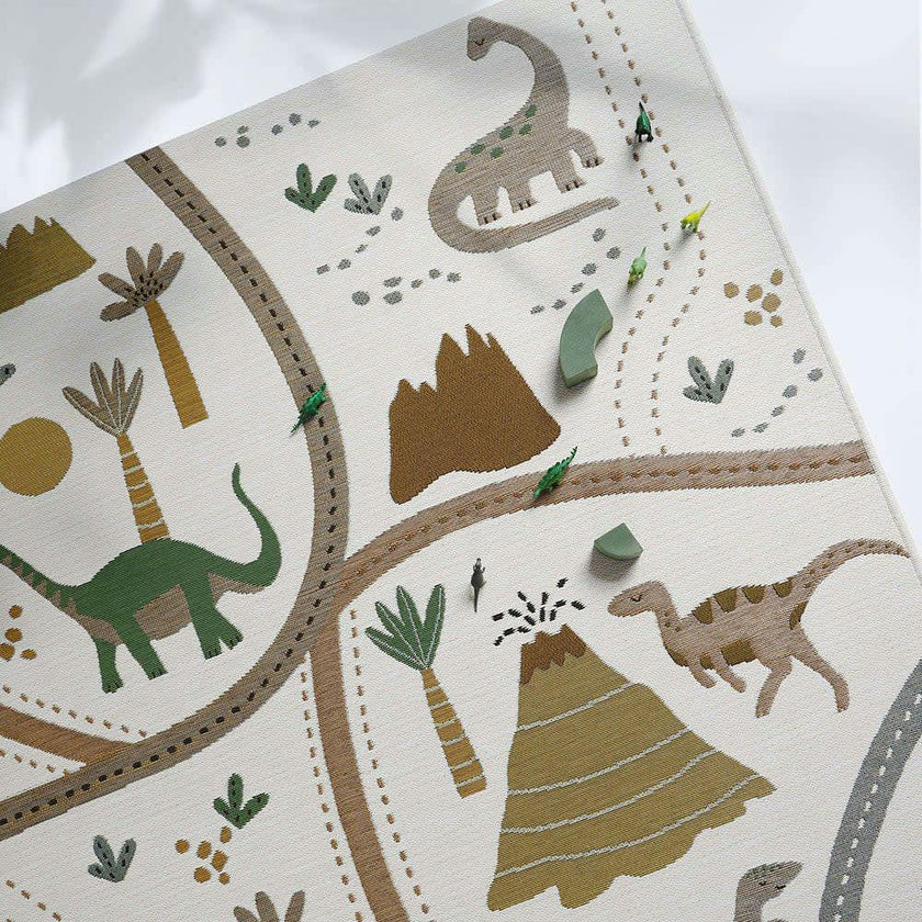 Flat Woven Graphic Print Rectangular Play Rug