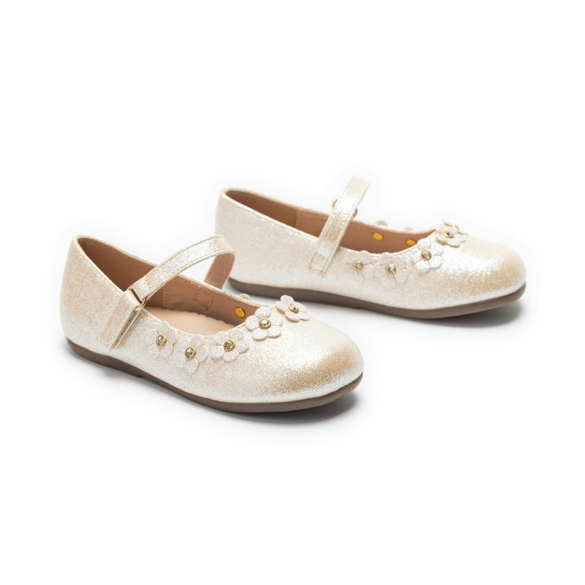 Gold Aurelia Flower Shoes