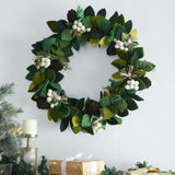 Hand Felted Wool Wreath Cream Berries - 20"