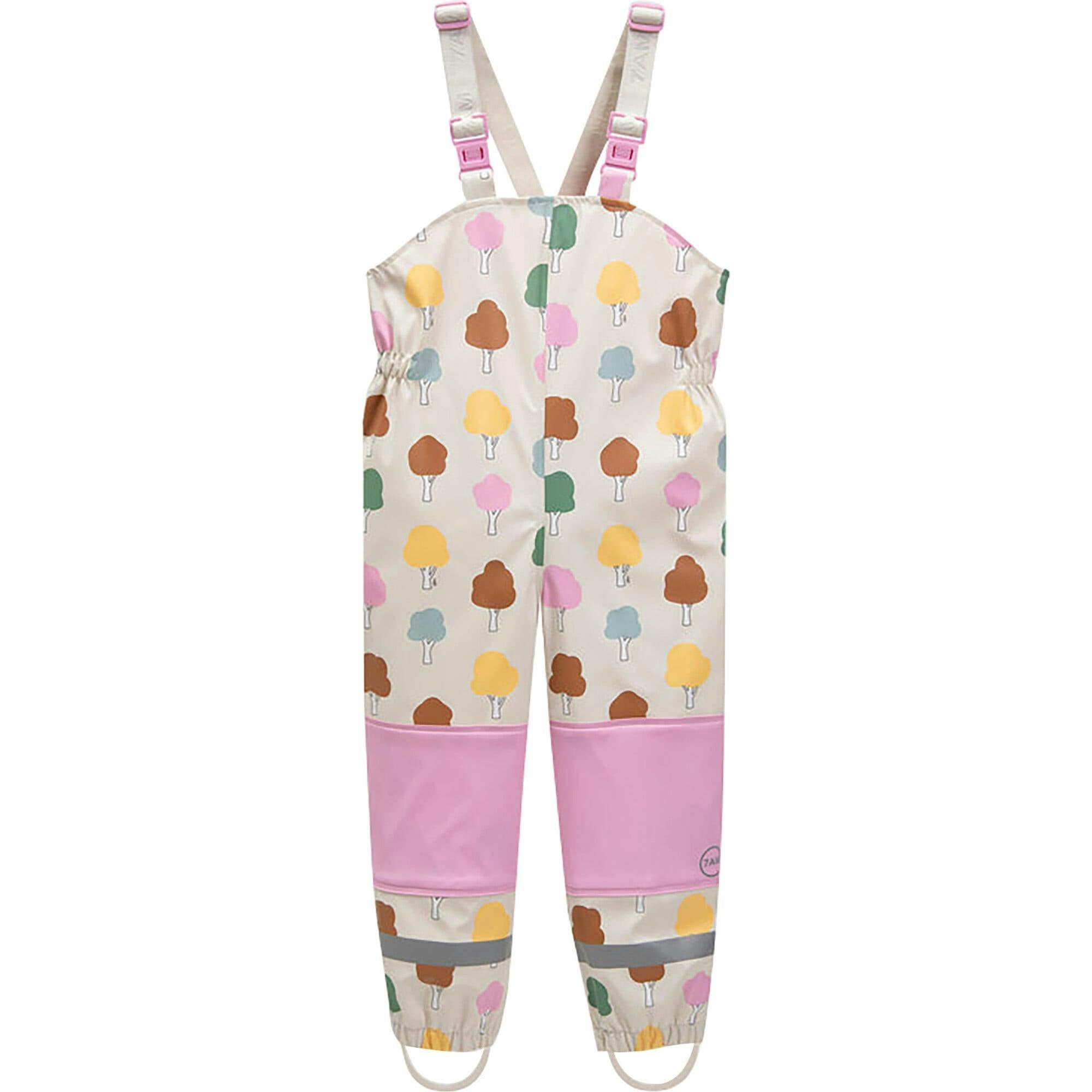 Tree Print Rain Suspender Pants