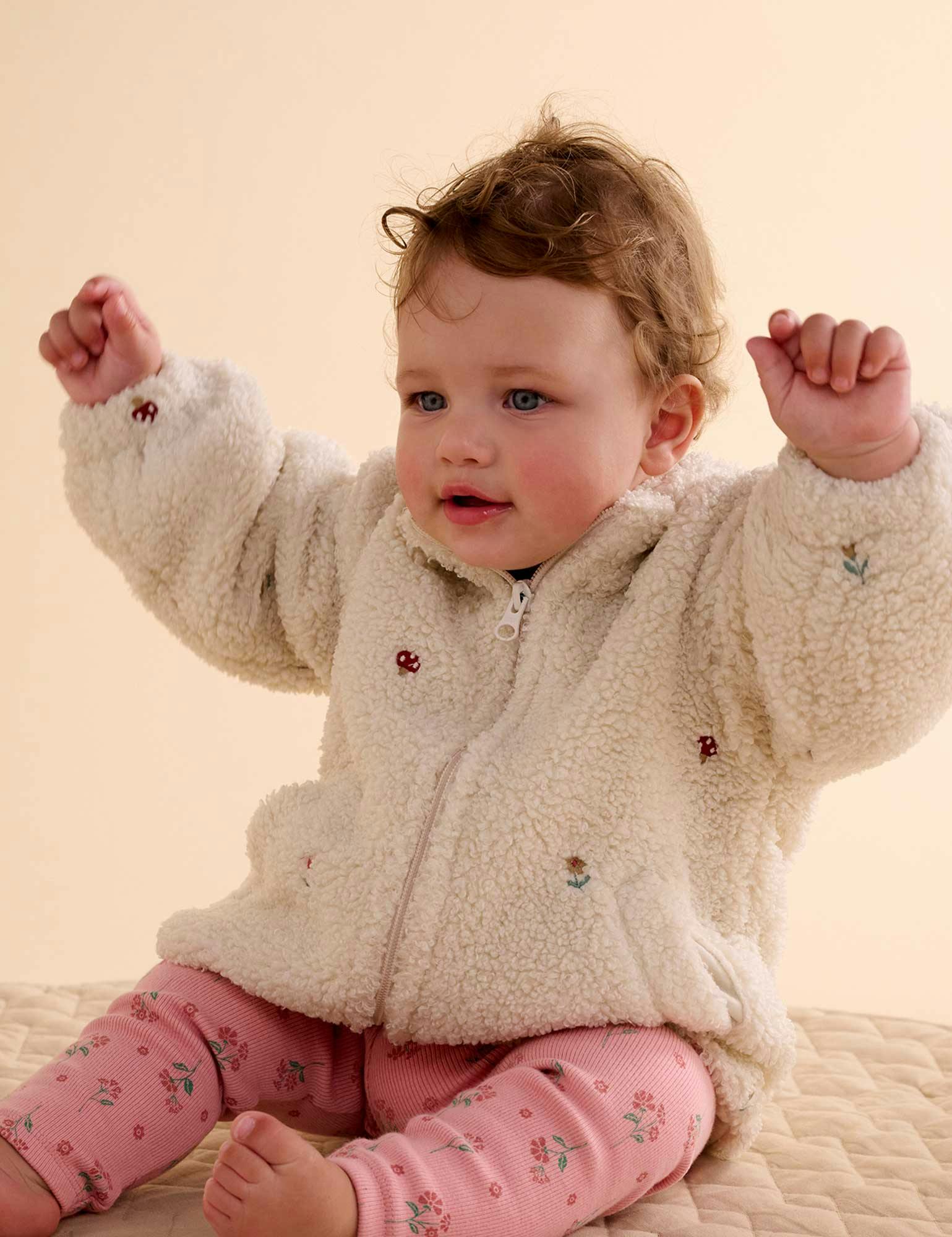 Fluffy Embroidered Jacket Wheat Forest Broderie