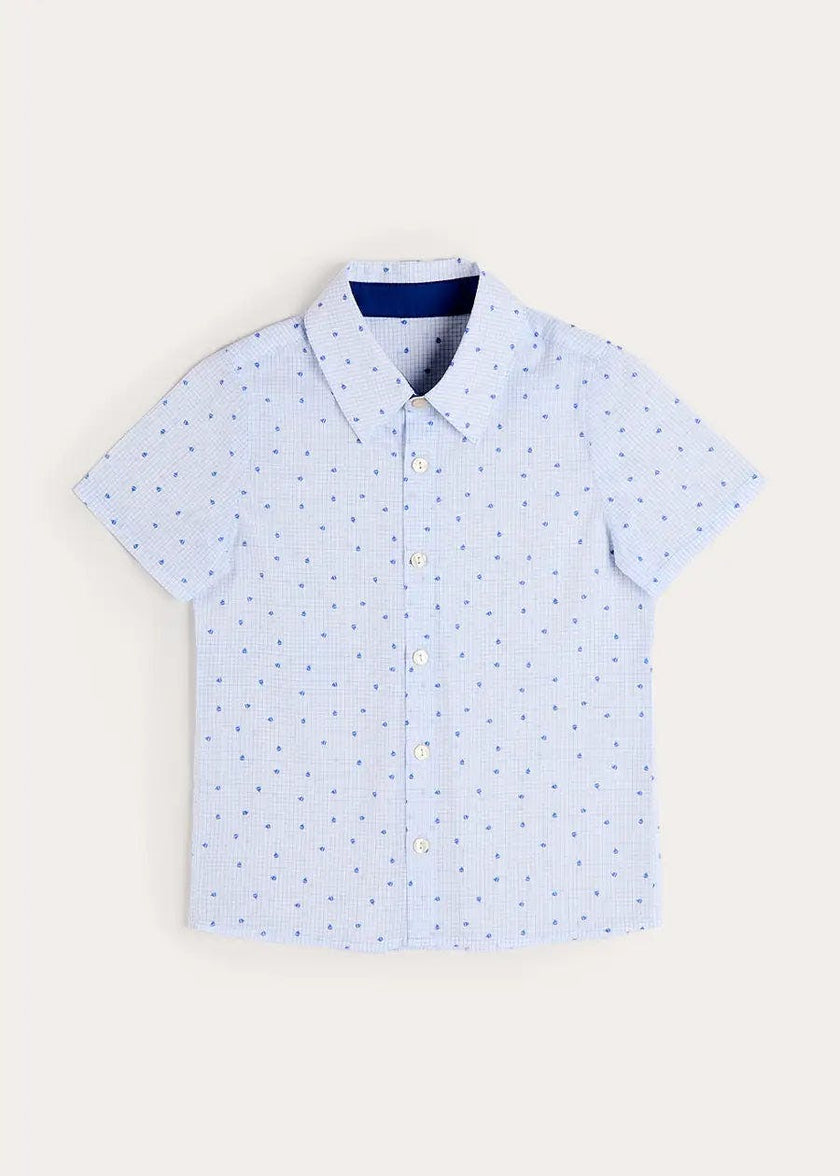 Noah Check Short Sleeve Shirt in Blue (2-10yrs)