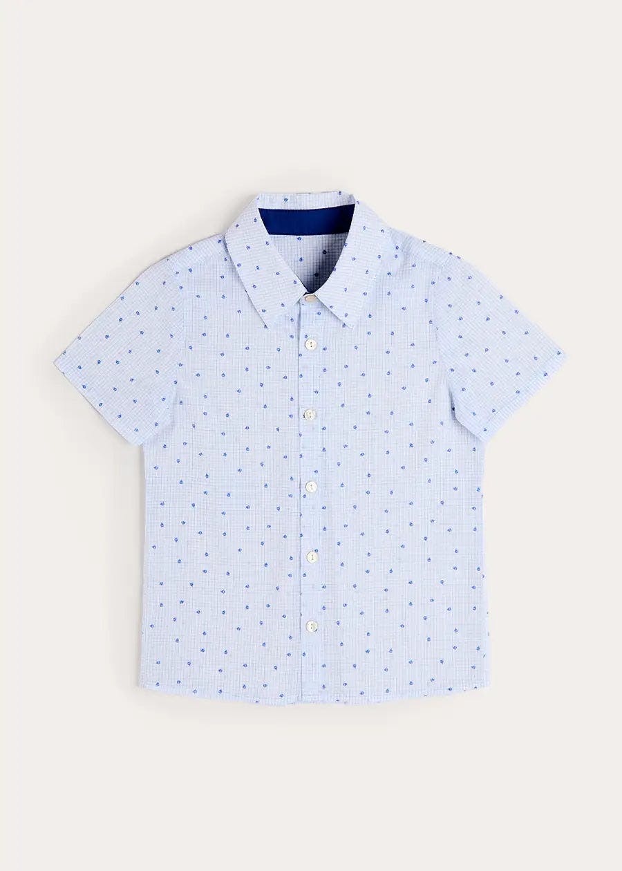 Noah Check Short Sleeve Shirt in Blue (2-10yrs)