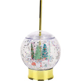Packed Party Patented Snow Globe Holiday Sipper - 12 oz BPA-Free Shakeable Winter Wonderland Confetti Cup with Printed Christmas Scene and Gold Straw