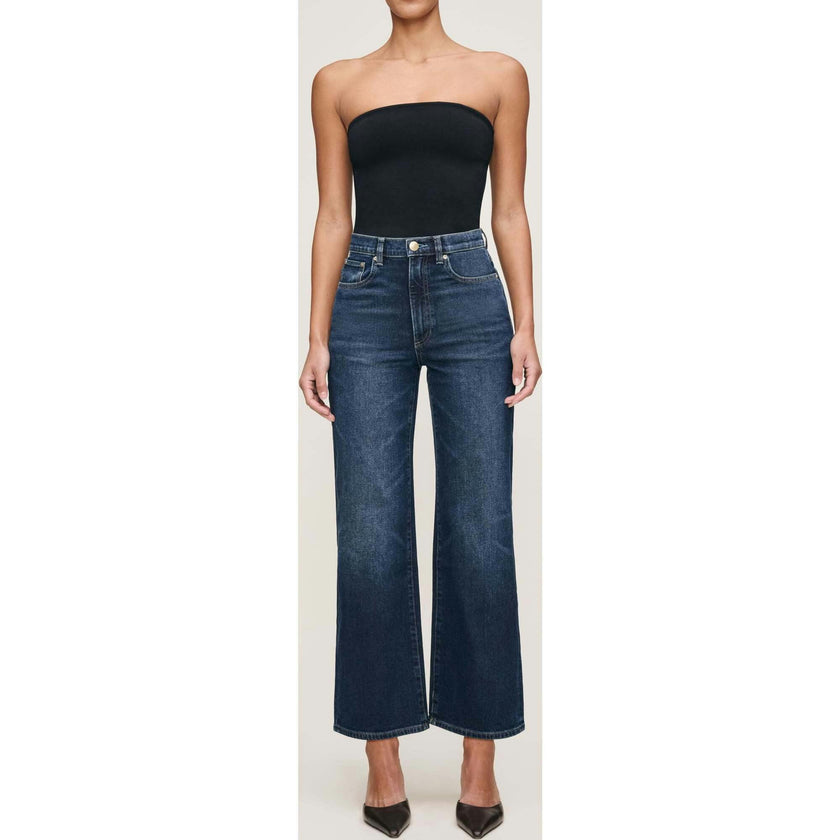 Karmine Refined Wide Leg High Rise 28" Jeans Dark Sea