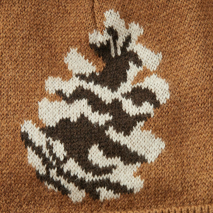 Pinecone & Knitted Pom Beanie