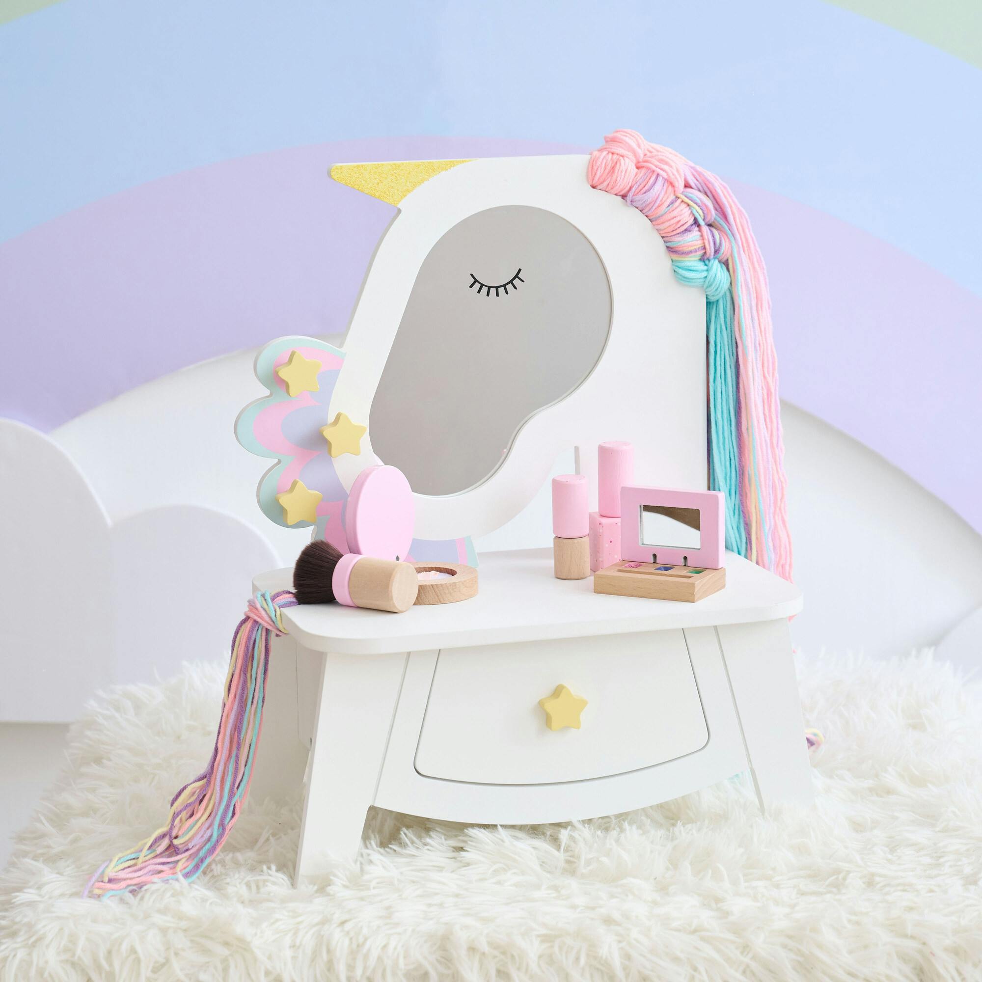 Teamson Kids Dreamy Makeup Vanity Set Mirror & Drawer