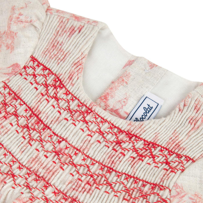 Rosewood Flannel Smocked Dress