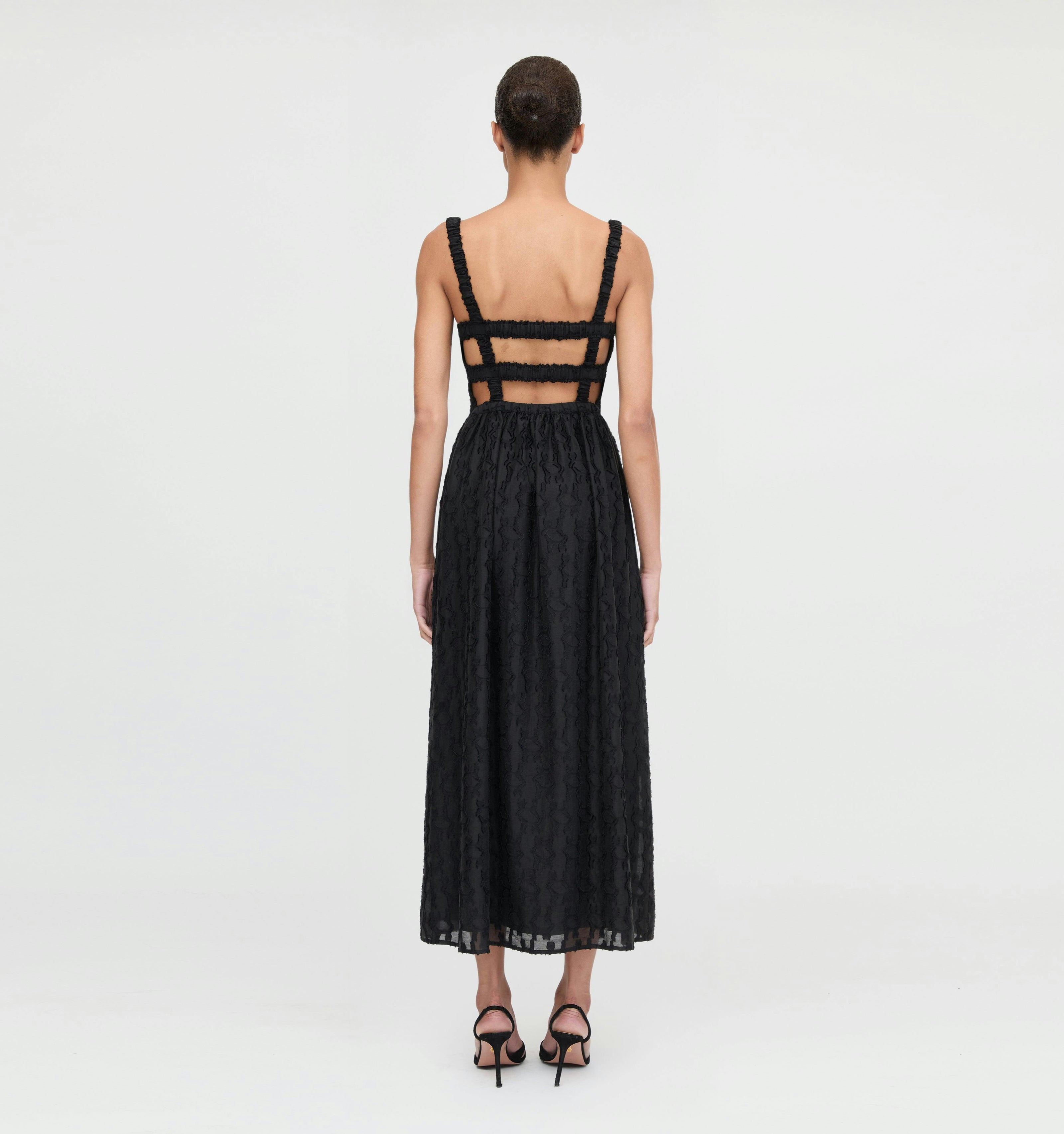 The Anita Nap Dress - Black Fil Coupé
