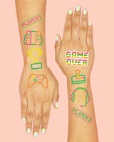 Game On Neon Tattoos - 60 temporary tattoos