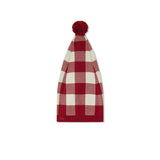 Red Gingham Knit Long Stocking Cap