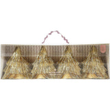 Packed Party Golden Girl Mini Gold Fringe Party Hats Set of 4 - Metallic Gold Fringe Mini Hats with Elastic Strap for Birthdays and Celebrations, One Size